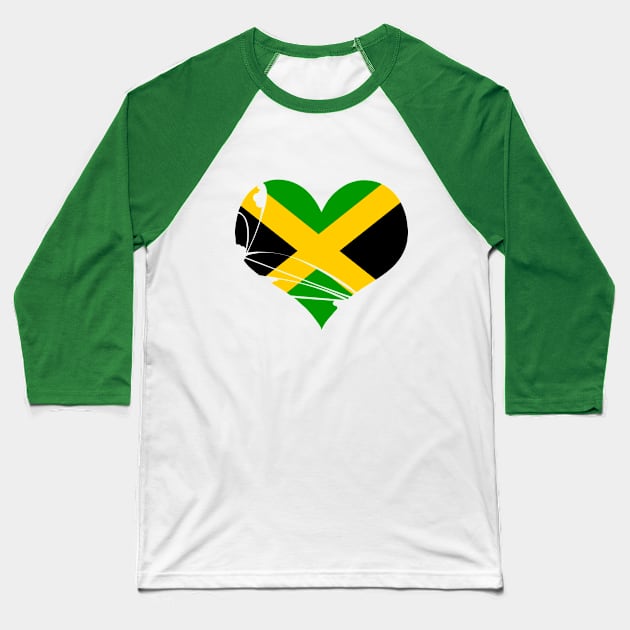 Jamaica heart Baseball T-Shirt by Sinmara